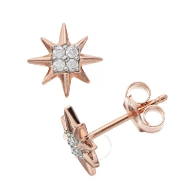 Diamondmuse Diamond Muse 0.10 Cttw Rose Gold Over Sterling Silver Star Diamond Stud Earrings