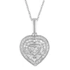DIAMONDMUSE DIAMOND MUSE 0.10 CTTW WHITE GOLD OVER STERLING SILVER HEART NECKLACE FOR WOMEN