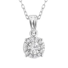DIAMONDMUSE DIAMOND MUSE 0.10 CTTW WHITE GOLD OVER STERLING SILVER ROUND DIAMOND STUD NECKLACE FOR WOMEN
