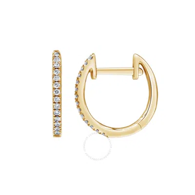 Diamondmuse Diamond Muse 0.112 Cttw 14kt Gold Classy Hoop Earrings For Women For Women In Yellow
