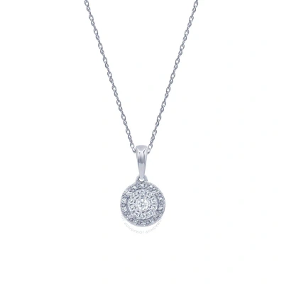 Diamondmuse Diamond Muse 0.15 Cttw 14kt Round Cut Diamond Pendant Necklace For Women In Metallic