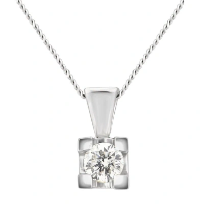 Diamondmuse Diamond Muse 0.15 Cttw 14kt White Gold Diamond Pendant Necklace For Women