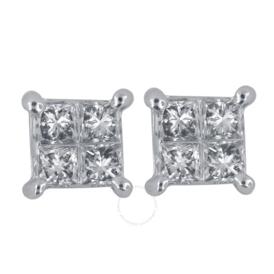 Diamondmuse Diamond Muse 0.18 Cttw 14kt White Gold Diamond Stud Earrings For Women In Metallic