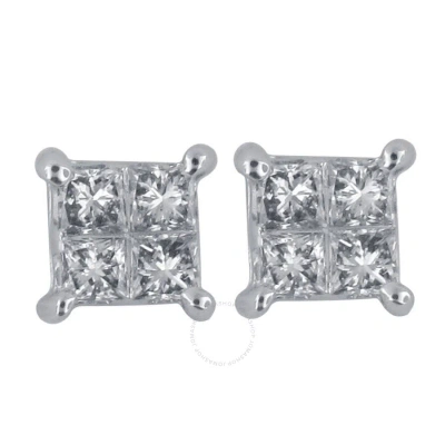 Diamondmuse Diamond Muse 0.18 Cttw 14kt White Gold Diamond Stud Earrings For Women