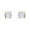 Diamondmuse Diamond Muse 0.20 Cttw 14kt Gold Round Cut Diamond Stud Earrings For Women In Yellow