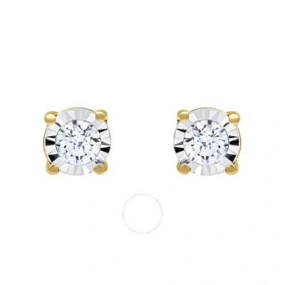 Diamondmuse Diamond Muse 0.20 Cttw 14kt Gold Round Cut Diamond Stud Earrings For Women In Metallic
