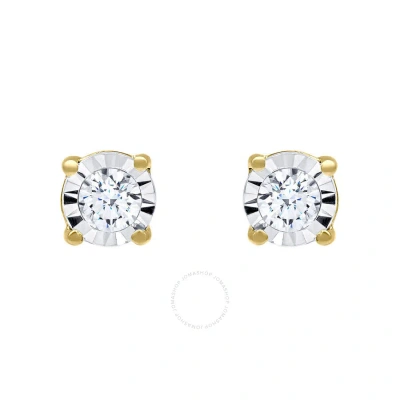 Diamondmuse Diamond Muse 0.20 Cttw 14kt Gold Round Cut Diamond Stud Earrings For Women In Yellow