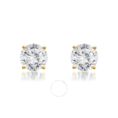 Diamondmuse Diamond Muse 0.25 Cttw 10kt Gold Solitaire Diamond Stud Earrings For Women In White