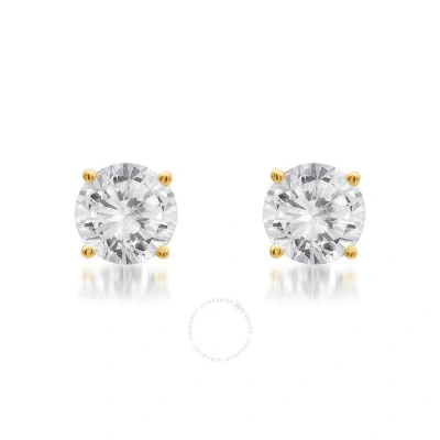 Diamondmuse Diamond Muse 0.25 Cttw 10kt Gold Solitaire Diamond Stud Earrings For Women In Yellow