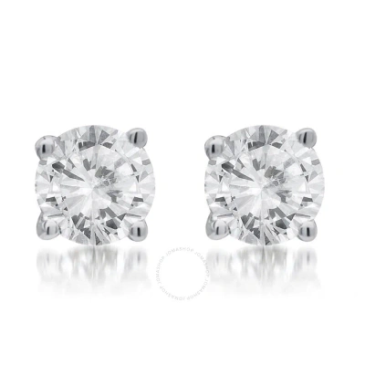 Diamondmuse Diamond Muse 0.25 Cttw 10kt White Gold Solitaire Diamond Stud Earrings For Women In Gray