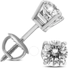 Diamondmuse Diamond Muse 0.25 Cttw 14kt White Gold Prong Set Diamond Stud Earrings For Women In White