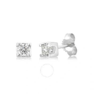 Diamondmuse Diamond Muse 0.25 Cttw 14kt White Gold Solitaire Diamond Stud Earrings For Women In Metallic