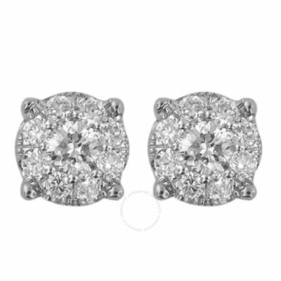 Diamondmuse Diamond Muse 0.25 Cttw 18kt White Gold Round Cut Diamond Cluster Stud Earrings For Women