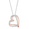 DIAMONDMUSE DIAMOND MUSE 0.25 CTTW PINK GOLD OVER STERLING SILVER HEART NECKLACE FOR WOMEN