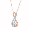 DIAMONDMUSE DIAMOND MUSE 0.25 CTTW PINK GOLD OVER STERLING SILVER INFINITY TEARDROP NECKLACE FOR WOMEN