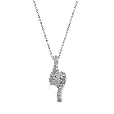 Diamondmuse Diamond Muse 0.25 Cttw White Gold Over Sterling Silver Diamomd Necklace For Women In Metallic
