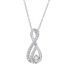 DIAMONDMUSE DIAMOND MUSE 0.25 CTTW WHITE GOLD OVER STERLING SILVER INFINITY TEARDROP NECKLACE FOR WOMEN