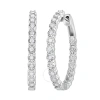 DIAMONDMUSE DIAMOND MUSE 0.25 CTTW WHITE GOLD OVER STERLING SILVER INSIDE OUT DIAMOND HOOP EARRINGS FOR WOMEN