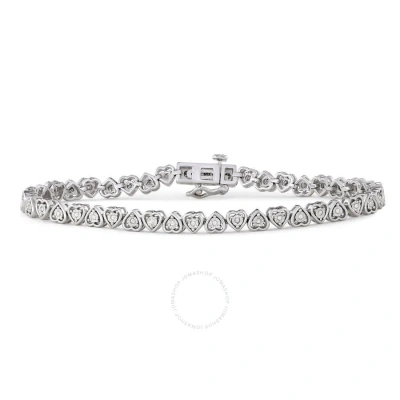 Diamondmuse Diamond Muse 0.25 Cttw White Gold Over Sterling Silver Swirl Tennis Bracelet For Women