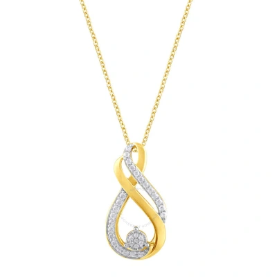 Diamondmuse Diamond Muse 0.25 Cttw Yellow Gold Over Sterling Silver Diamond Teardrop Necklace For Women