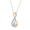 DIAMONDMUSE DIAMOND MUSE 0.25 CTTW YELLOW GOLD OVER STERLING SILVER INFINITY TEARDROP NECKLACE FOR WOMEN
