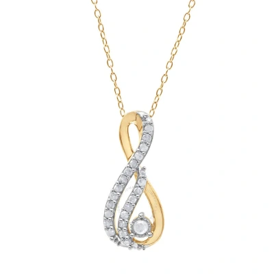 Diamondmuse Diamond Muse 0.25 Cttw Yellow Gold Over Sterling Silver Infinity Teardrop Necklace For Women