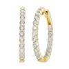 DIAMONDMUSE DIAMOND MUSE 0.25 CTTW YELLOW GOLD OVER STERLING SILVER INSIDE OUT DIAMOND HOOP EARRINGS FOR WOMEN