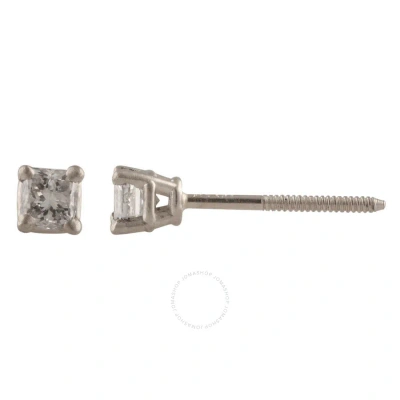 Diamondmuse Diamond Muse 0.30 Cttw 14kt White Gold Square Diamond Stud Earrings For Women