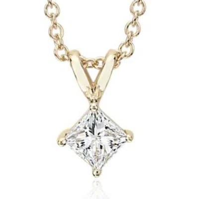 Diamondmuse Diamond Muse 0.33 Cttw 14kt Yellow Gold Double Bale Diamond Pendant Necklace For Women