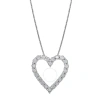 DIAMONDMUSE DIAMOND MUSE 0.33 CTTW WHITE GOLD OVER STERLING SILVER OPEN HEART NECKLACE FOR WOMEN