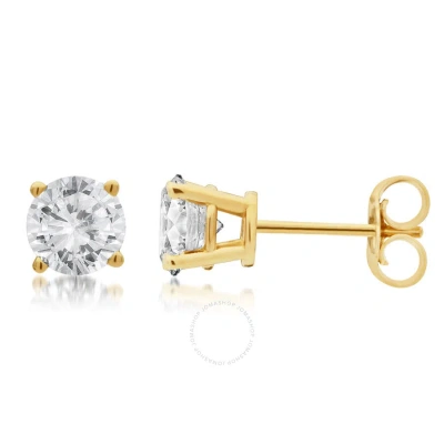 Diamondmuse Diamond Muse 0.50 Cttw 10kt Gold Round Cut Diamond Stud Earrings For Women In Metallic