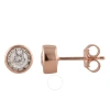 Diamondmuse Diamond Muse 0.50 Cttw 10kt Rose Gold Round Cut Diamond Stud Earrings For Women In Pink