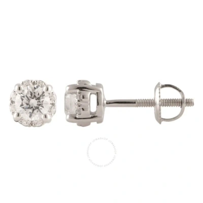Diamondmuse Diamond Muse 0.50 Cttw 10kt White Gold Prong Set Diamond Stud Earrings For Women In Metallic