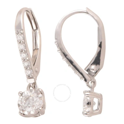 Diamondmuse Diamond Muse 0.50 Cttw 10kt White Gold Round Cut Diamond Dangle Stud Earrings For Women