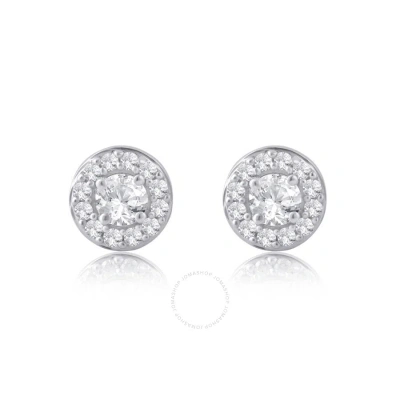Diamondmuse Diamond Muse 0.50 Cttw 10kt White Gold Round Cut Diamond Stud Earrings For Women In Metallic