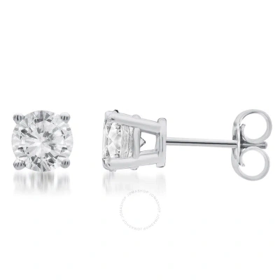 Diamondmuse Diamond Muse 0.50 Cttw 10kt White Gold Round Cut Solitaire Diamond Stud Earrings For Women