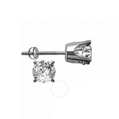 Diamondmuse Diamond Muse 0.50 Cttw 10kt White Gold Round Solitaire Diamond Stud Earrings For Women In Metallic