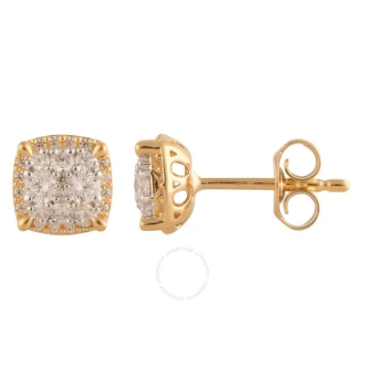 Diamondmuse Diamond Muse 0.50 Cttw 14kt Gold Round Cut Diamond Cluster Stud Earrings For Women