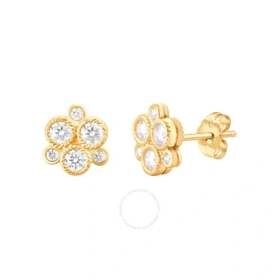 Diamondmuse Diamond Muse 0.50 Cttw 14kt Gold Round Cut Diamond Stud Earrings For Women In Yellow