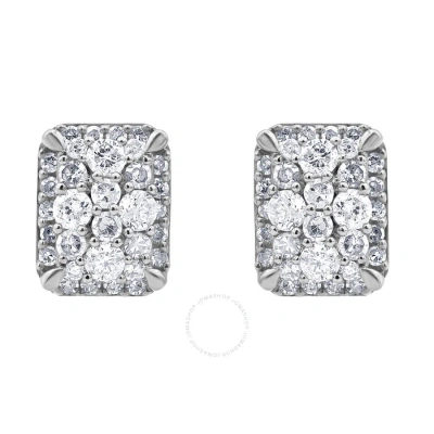 Diamondmuse Diamond Muse 0.50 Cttw 14kt White Gold Round Cut Diamond Cluster Stud Earrings For Women