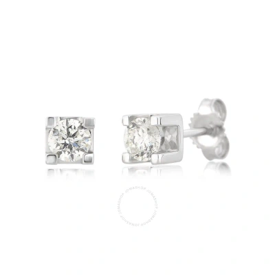 Diamondmuse Diamond Muse 0.50 Cttw 14kt White Gold Solitaire Diamond Stud Earrings For Women In Metallic