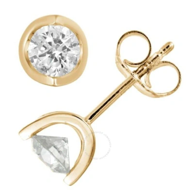Diamondmuse Diamond Muse 0.50 Cttw 14kt Yellow Gold Round Cut Diamond Stud Earrings For Women