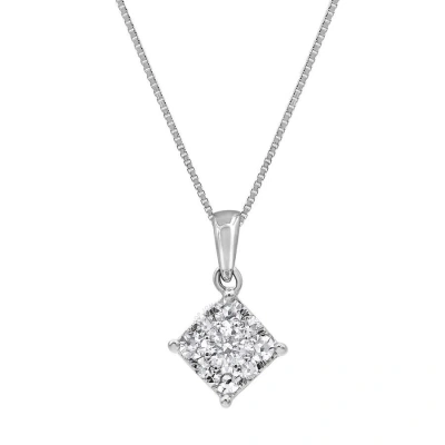 Diamondmuse Diamond Muse 0.50 Cttw 18kt White Gold Diamond Pendant Necklace For Women In Metallic