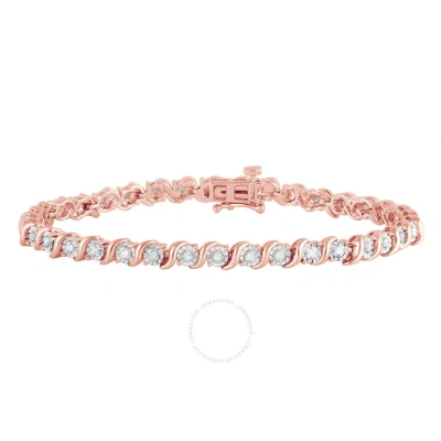 Diamondmuse Diamond Muse 0.50 Cttw Rose Gold Over Sterling Silver Diamond Fashion Bracelet In Pink