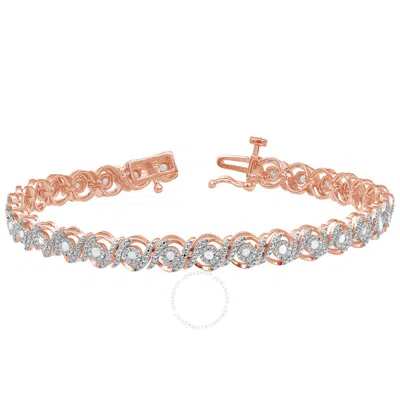 Diamondmuse Diamond Muse 0.50 Cttw Rose Gold Over Sterling Silver Diamond Fashion Bracelet In Pink