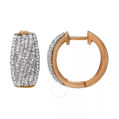 Diamondmuse Diamond Muse 0.50 Cttw Yellow Gold Over Sterling Silver Diamond Hoop Earrings