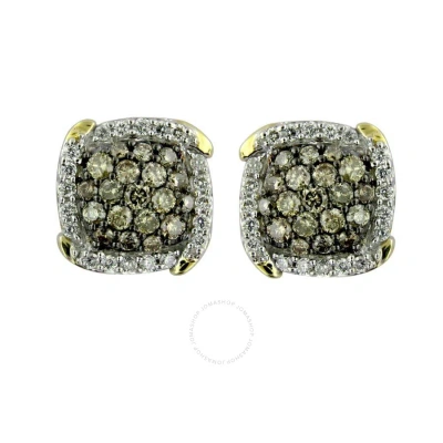Diamondmuse Diamond Muse 0.60 Cttw 14kt Gold Round Cut Diamond Stud Earrings For Women In Green