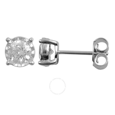 Diamondmuse Diamond Muse 0.75 Cttw 14kt White Gold Prong Set Diamond Stud Earrings For Women In Metallic