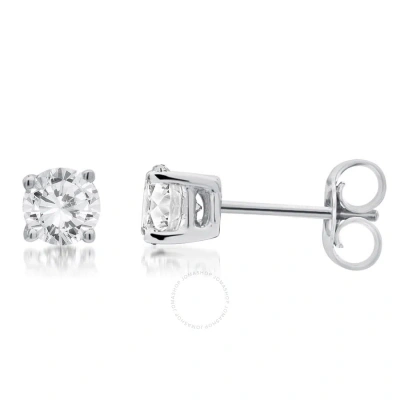 Diamondmuse Diamond Muse 0.75 Cttw 14kt White Gold Round Cut Diamond Stud Earrings For Women