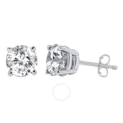 Diamondmuse Diamond Muse 0.75 Cttw 14kt White Gold Round Cut Diamond Stud Earrings For Women